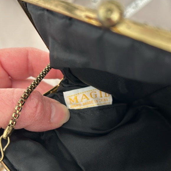 Vintage Black Beaded Evening Bag Purse - Picture 11 of 11